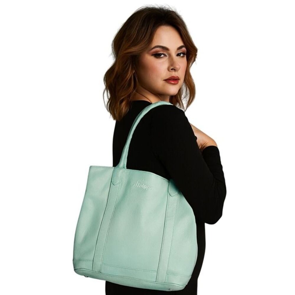 Margot Leather Shoulder Bag Travel Tote Handbag Seafoam WOMEN'S WOMAN'S